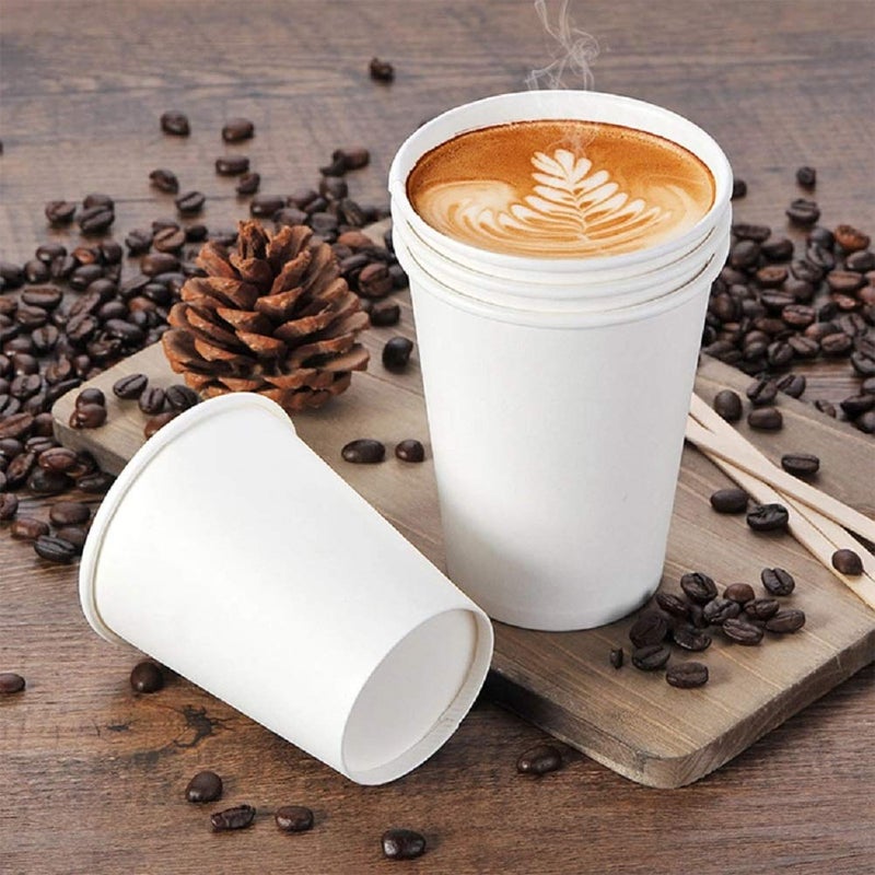 Tebery 300 Pack White Paper Coffee Cups 6oz Disposable Paper Cup for Water, Juice, Coffee or Tea - Image 4